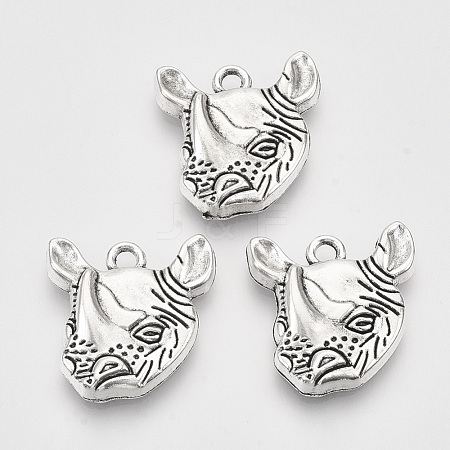 Tibetan Style Alloy Pendants X-TIBEP-T009-10AS-RS-1