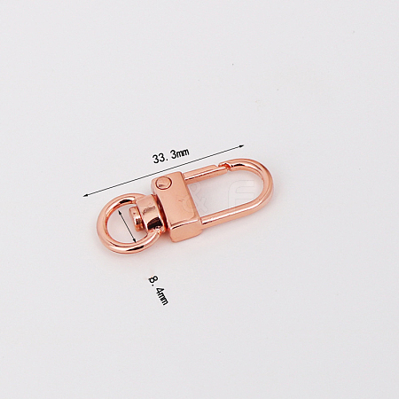 Zinc Alloy Swivel Lobster Clasps PURS-PW0005-077RG-1