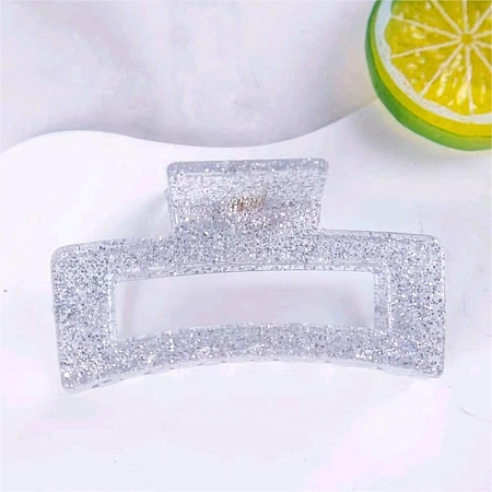 Rectangle Glisten Resin Claw Hair Clips PW-WGF8226-03-1