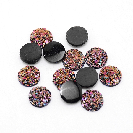 Flat Back Resin Rhinestone Cabochons CRES-WH0002-12D-1