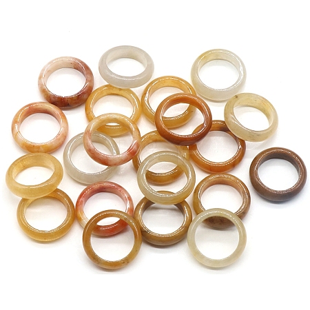 Natural Topaz Jade Plain Band Rings PW-WG25917-05-1