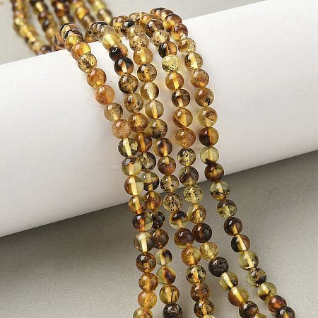 Natural Amber Beads Strands G-L095-B01-5mm-03-1