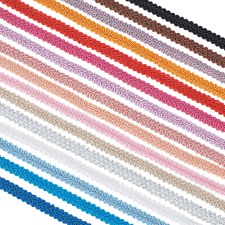   32M 16 Colors Polyester Centipede Braid Lace Trim OCOR-PH0002-23-1