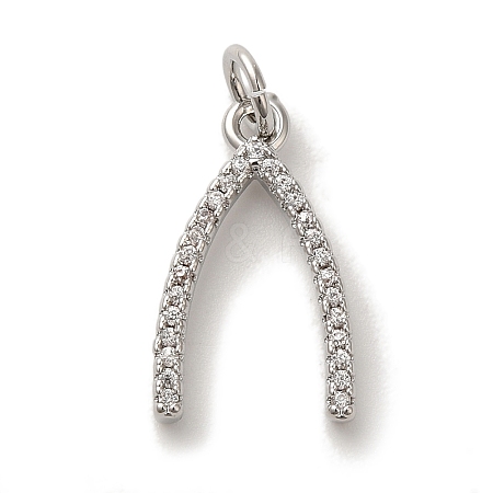 Rack Plating Brass Micro Pave Cubic  Zirconia Pendant KK-U027-14P-1