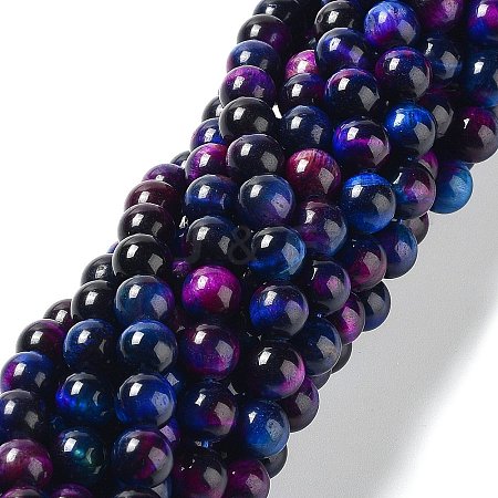 Natural Rainbow Tiger Eye Beads Strands G-NH0002-A01-B02-1