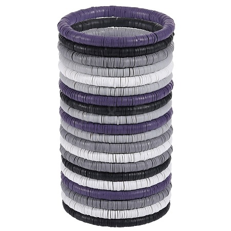 Polymer Clay Heishi Surfer Stretch Bracelets Set BJEW-SW00124-1