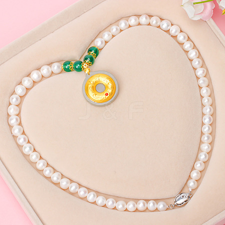 Natural Freshwater Pearl Beaded Necklaces for Women WGE4EAE-25-1