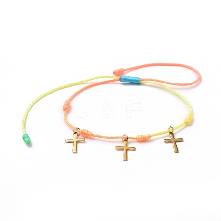 (Jewelry Parties Factory Sale)Adjustable Nylon Thread Braided Beads Bracelets BJEW-JB05331-02-1