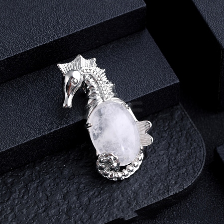 Natural Quartz Crystal Sea Animal Pendants PW-WG09180-09-1