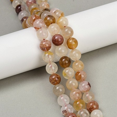 Natural Ferruginous Quartz Beads Strands G-U026-A08-10mm-1