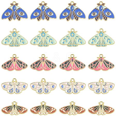 30Pcs 5 Styles Alloy Enamel Pendants ENAM-CJ0005-34-1