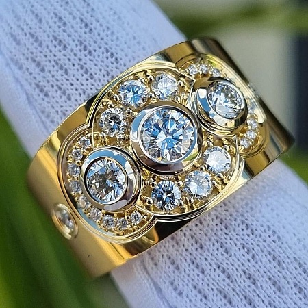 Brass Micro Pave Cubic Zirconia Finger Rings FS-WG4CA91-05-1