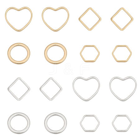 80Pcs 8 Style Brass Linking Rings KK-FH0005-70-1