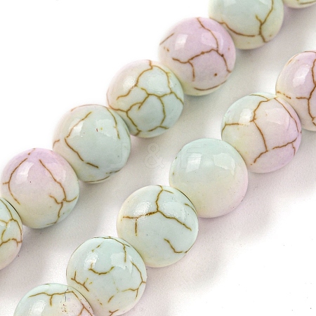 Baking Paint Synthetic Turquoise Beads Strands G-H060-03B-1