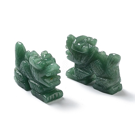 Natural Green Aventurine Carved Healing Dragon Figurines DJEW-F025-02D-1