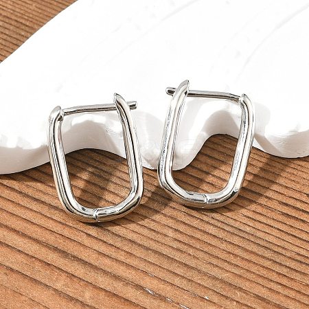 Brass Huggie Hoop Earrings EJEW-P189-01P-1