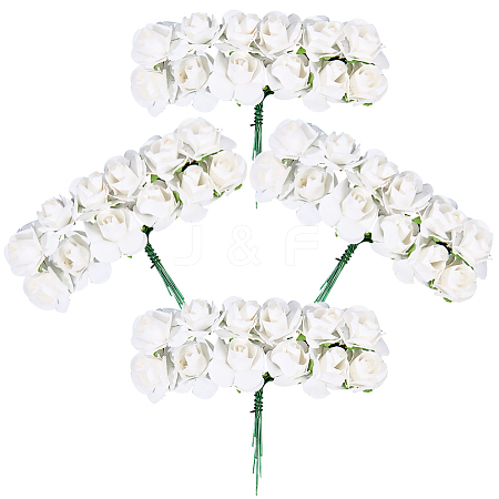 144Pcs Paper Artificial Rose Flower DIY-SP0005-95A-1