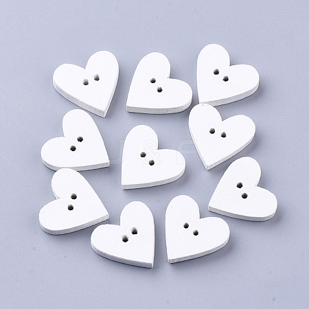 2-Hole Spray Painted Wooden Buttons X-BUTT-T007-019-1