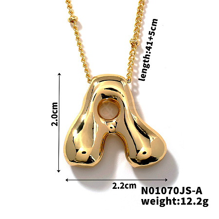 Simple and Stylish Brass Letter Pendant Satellite Chain Necklaces for Women Men GF2554-1-1