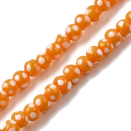 Handmade Lampwork Beads LAMP-D002-6mm-01I-1