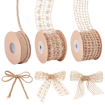 3 Rolls 3 Style Burlap Ribbons OCOR-AR0001-15-1