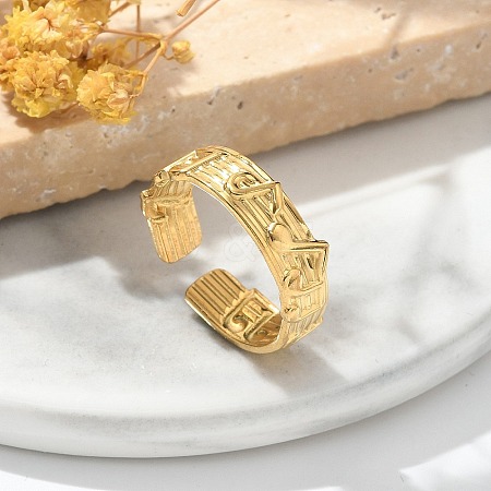 304 Stainless Steel Open Cuff Rings for Women LS-STAS-Z117-18G-1