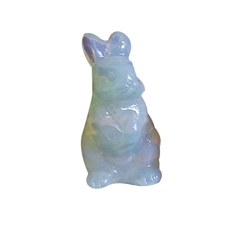 Opalite Carved Rabbit Figurines PW-WG70445-04-1