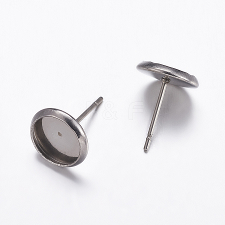 304 Stainless Steel Stud Earrings Findings X-STAS-K146-019-6mm-1