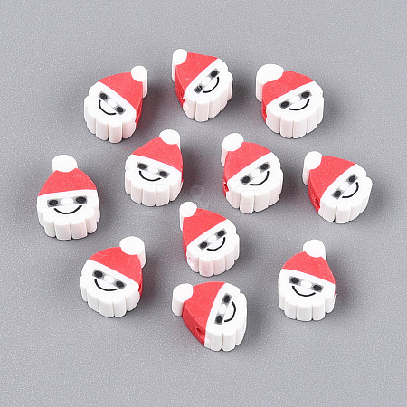 Christmas Theme Handmade Polymer Clay Beads X-CLAY-S091-75-1