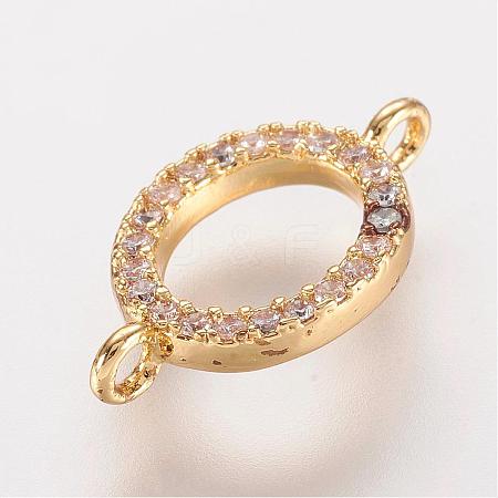 Brass Micro Pave Cubic Zirconia Links ZIRC-K061-98G-1