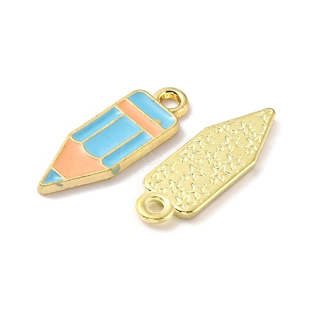 Study Supplies Theme Alloy Enamel Pendants ENAM-WH0061-20D-02-1