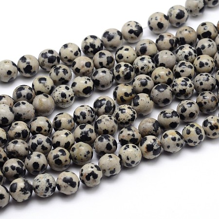 Natural Dalmatian Jasper Round Bead Strands X-G-J303-19-8mm-1