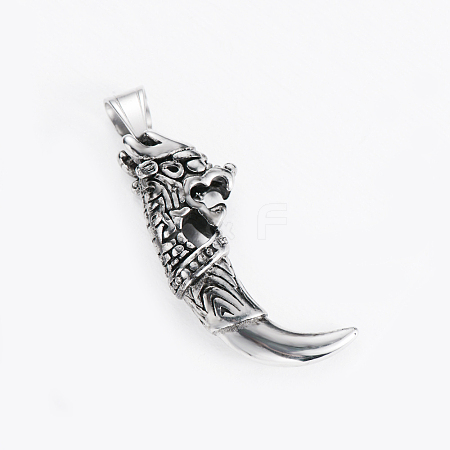 Tibetan Style 304 Stainless Steel Pendants STAS-P305-58AS-1