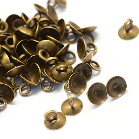 Iron Bead Cap Pendant Bails MAK-Q002-01-1