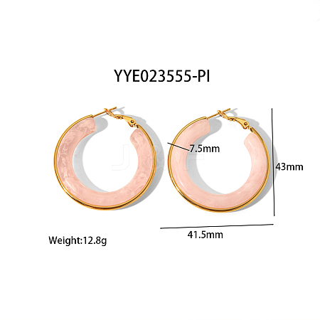 Stylish Stainless Steel Fever Hoop Earrings KA3294-1-1