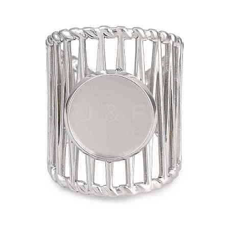 304 Stainless Steel Cuff Rings Ring Components SA-CBA098D-01P-C-1