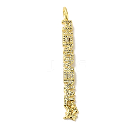 Brass Micro Pave Cubic Zirconia Pendants KK-Z042-19G-03-1