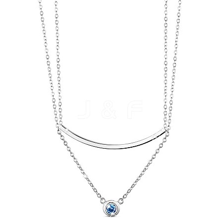 SHEGRACE Rhodium Plated 925 Sterling Silver Tiered Necklaces JN657A-1