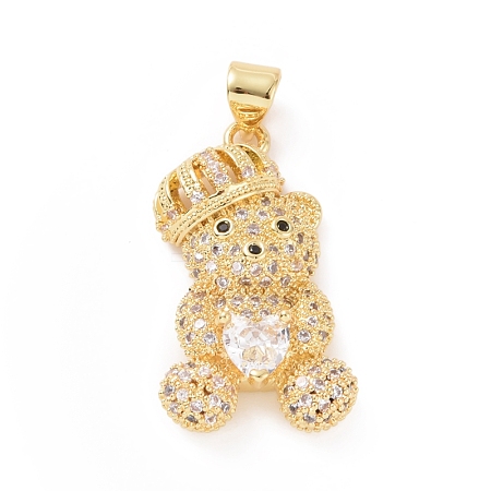 Brass Cubic Zirconia Pendants ZIRC-K089-12G-01-1