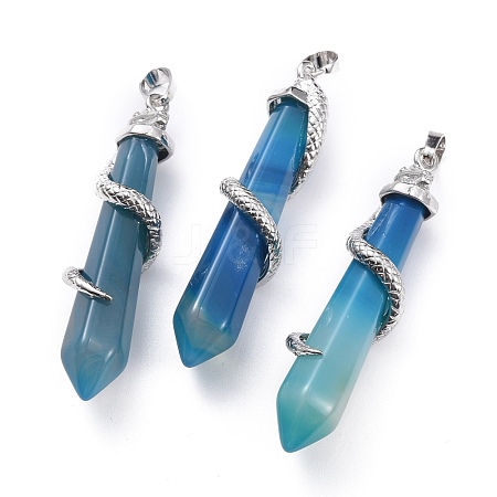 Natural Agate Big Pointed Pendants G-F696-B12-1
