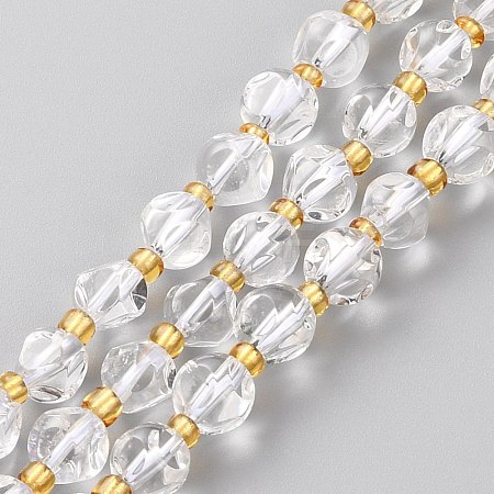 Natural Quartz Crystal Beads Strands G-A030-B36-6mm-A-1