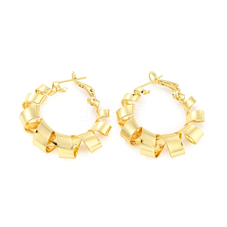 Rack Plating Brass Twist Spiral Hoop Earrings EJEW-P240-11G-1