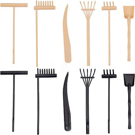  2Sets 2 Colors Plastic Mini Zen Garden Rake DIY-NB0006-91-1