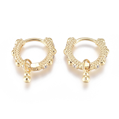 Brass Huggie Hoop Earrings EJEW-L231-25G-1