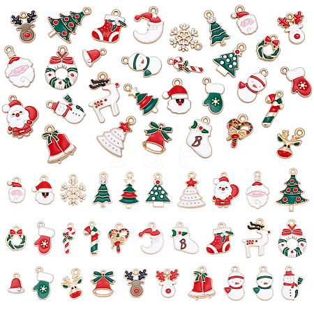60Pcs Alloy Enamel Pendants ENAM-UN0001-32-1
