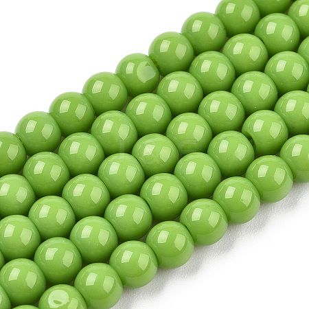 Opaque Solid Color Glass Beads Strands LS-GLAA-T032-P4mm-06-1