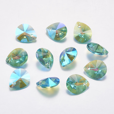 Faceted Glass Rhinestone Pendants RGLA-F053-C-202PS-1