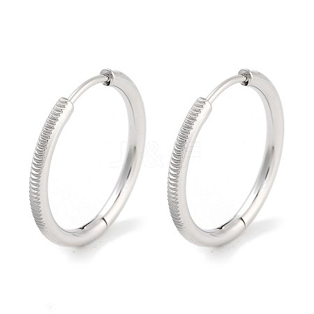 Tarnish Resistant 304 Stainless Steel Textured Huggie Hoop Earrings for Women EJEW-C096-36P-1