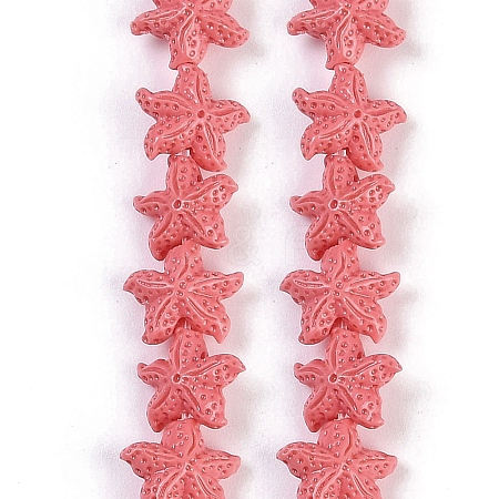 Synthetic Coral Dyed Carved Beads Strands X-CORA-K009-06A-08-1