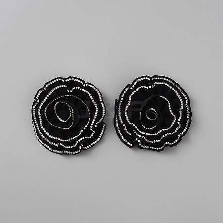 Flower Polyester Shoe Decoration AJEW-WH0348-632-1